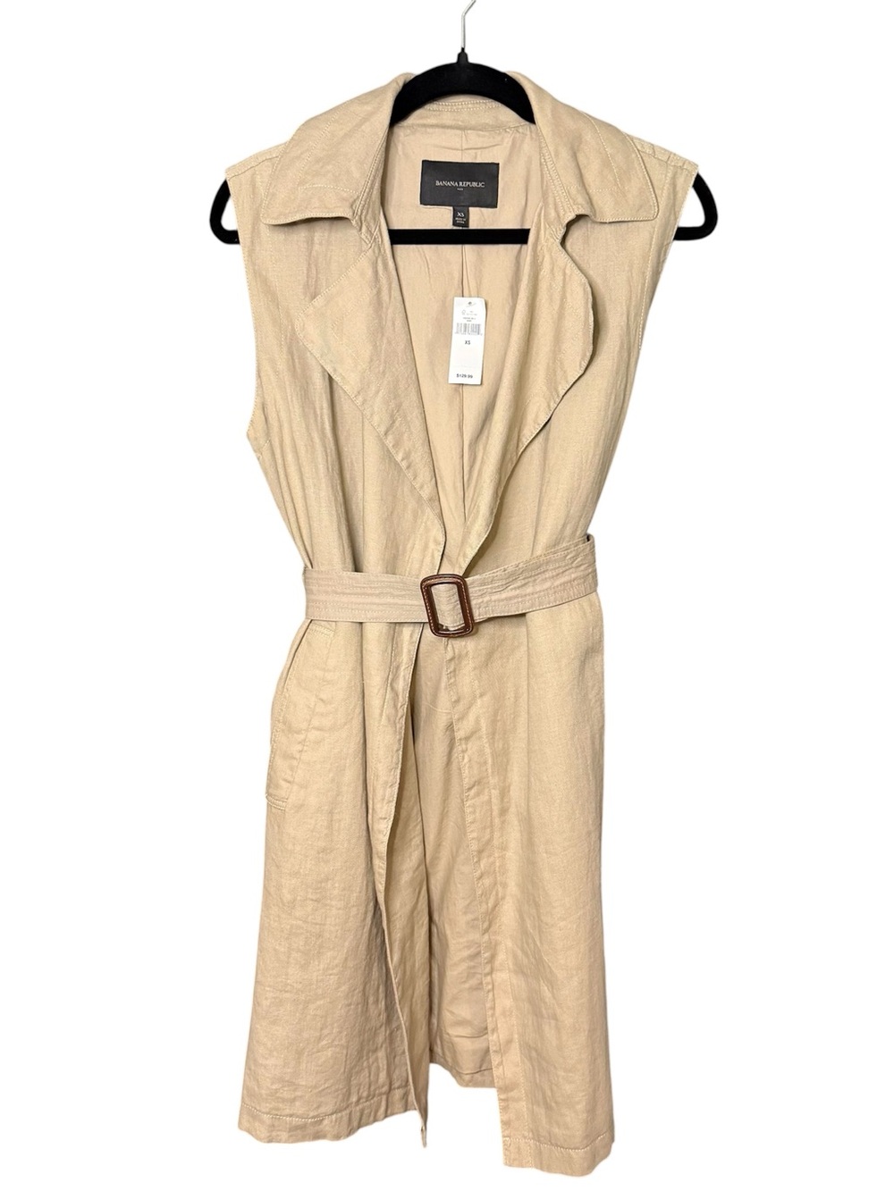 Banana Republic Linen Belted Trench Vest